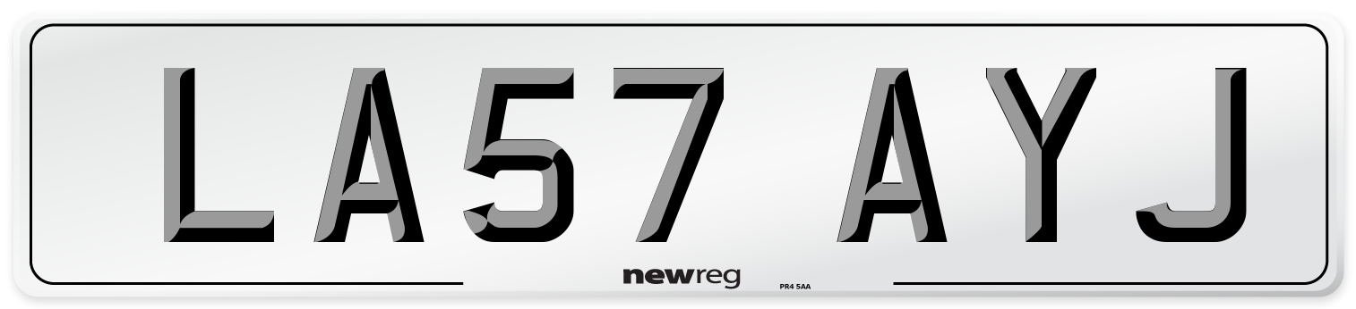 LA57 AYJ Number Plate from New Reg